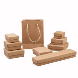 12pcs Brown Paper Jewelry Box Bracelet Necklace Ring Earrings Boxes Wedding Gifts Packaging Case Container Organizer Accessories
