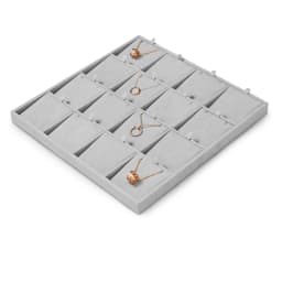 Oirlv Display Trays Grey Velvet Jewelry Display Tray for Ring Earrings Bangle Necklace Tray Organizer Jewelry Display Tray Grey