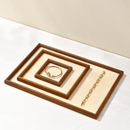 Oirlv Wooden Jewelry Display Tray Jewelry Organizer Storage Tray Necklace Bracelet Earrings Ring Holder Tray Jewelry Shop Showca