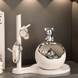 Luxury Entrance Hallway Key Holder Storage Organizer Living Room Bear Decorative Item Light Luxury High End Shoe Cabinet