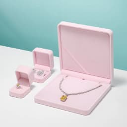 Oirlv Velvet Ring Box Pink Earring Jewelry Box Necklace Bracelet Storage Case Jewelry Gift Box for Wedding Jewelry Organizer Box