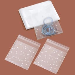 100pcs Plastic Transparent Packaging Cellophane Bags White Snowflake Dot Gift Bag DIY Self Adhesive Candy Cookie Pouch for Party