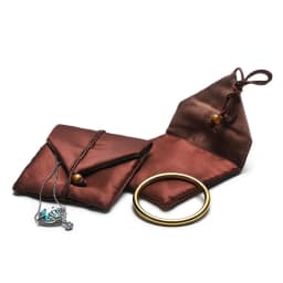 10pcs Satin Silk Flip Cover Jewelry Pouches 9.5cm Vintage Envelope Style for Bangle Bracelets Gift Brown Anti-Scratch Storage