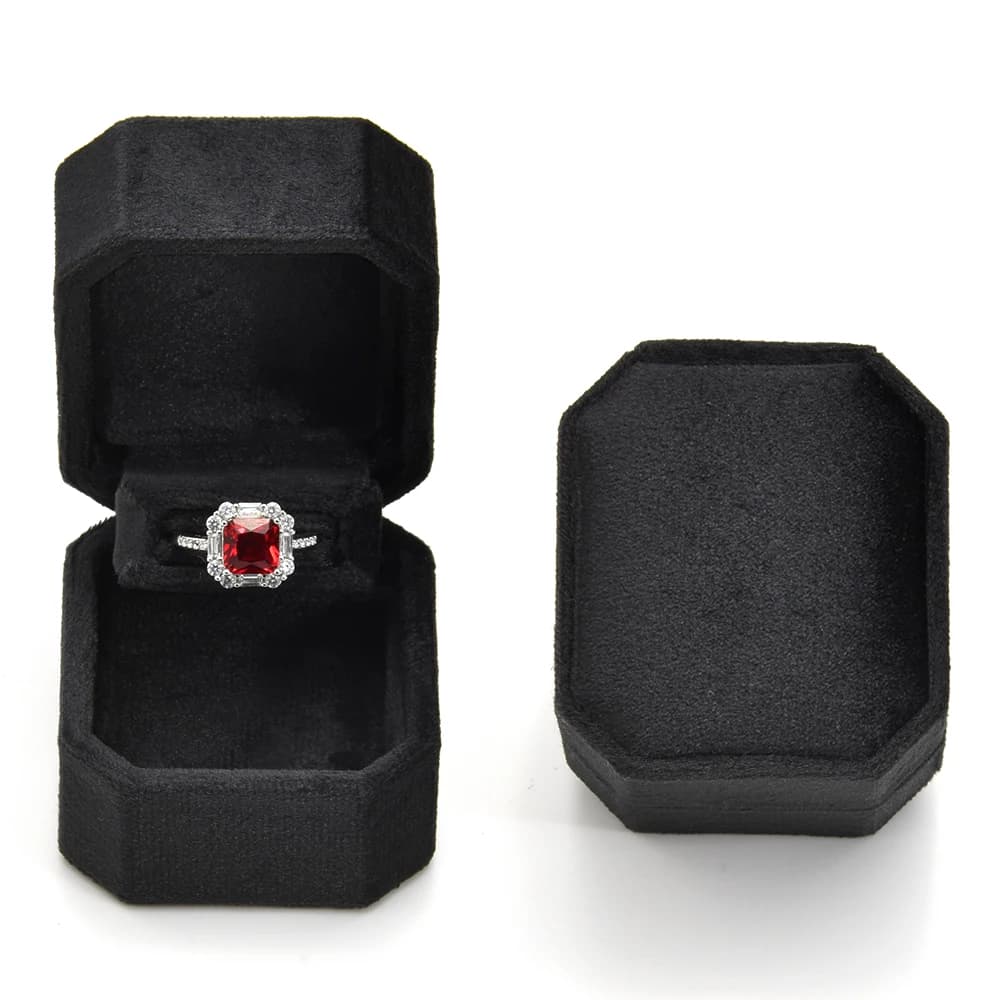 TAIMY Mini Black Velvet Ring Box Personalized Jewelry Case Custom Logo Marry Me Ring Box Marry Engagement Ring Box Jewelry Case
