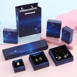 12pack Starry Sky Paper Jewelry Box Earnail Ring Bracelet Necklace Display Valentines Day Wedding Birthday Gift Packaging Boxs 