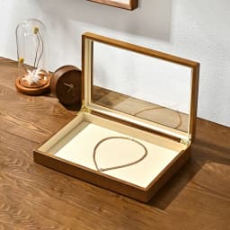 Oirlv Antique Wooden Jewelry Box Rings Necklaces And Bracelets Display Case Transparent Jewelry Storage Box; Jewelry Organizer