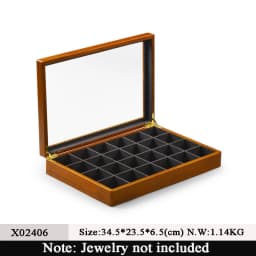 Oirlv Antique Wooden Jewelry Box Rings Necklaces And Bracelets Display Case Transparent Jewelry Storage Box; Jewelry Organizer