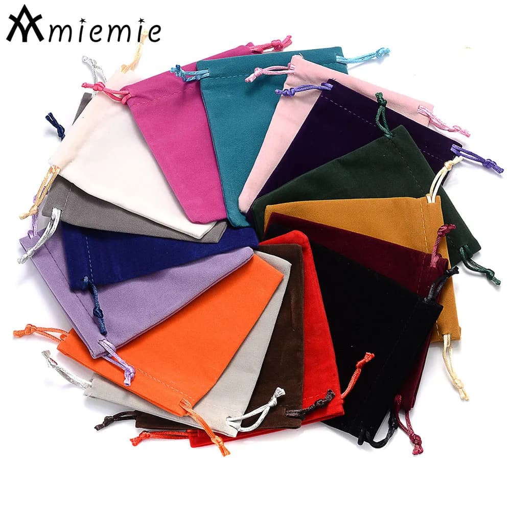 10Pcs 16 Colors Jewelry Packaging Bag 5x7 7x9 10x12 13x18cm Velvet Bags Wedding Drawstring Pouches Gift Storage Bags