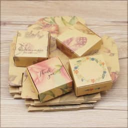ZerongE Jewelry 10pc DIY THANK YOU Gifts Package Vintage Kraft Flower Gifts Box Packaging for Wedding Home Party Supplies