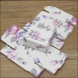 ZerongE Jewelry 10pc DIY THANK YOU Gifts Package Vintage Kraft Flower Gifts Box Packaging for Wedding Home Party Supplies