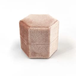 Hexagon Velvet Jewelry Box with Detachable Lid 3 Compartment Ring Box for Wedding Ceremony Engagement Ring Display Box