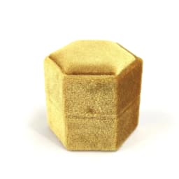 Hexagon Velvet Jewelry Box with Detachable Lid 3 Compartment Ring Box for Wedding Ceremony Engagement Ring Display Box