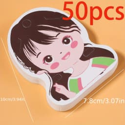 50pcs Hair Ties Hair Bands Hair Clips Display Cards Cute Girl Cartoon Children's Hair Accessories Cards Jewelry Packaging Card