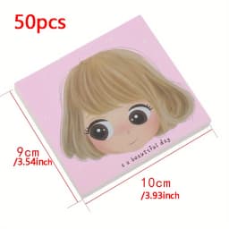 50pcs Hair Ties Hair Bands Hair Clips Display Cards Cute Girl Cartoon Children's Hair Accessories Cards Jewelry Packaging Card
