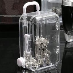 1Pc 5*7cm Transparent Mini Suitcase Trolley Luggage Handbag Model Earrings Necklace Ring Gift Display Box Candy Packaging Box