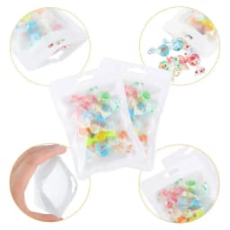 50-100pcs White Reusable Mylar Zipper Bags Foil Pouches with Clear Window for Jewelry Display Packaging Self Sealing Hang Bags