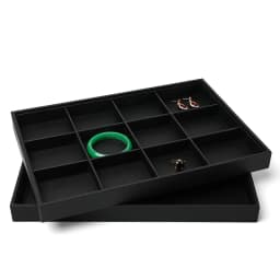 Black/White PU Leather Jewelry Pallet Necklace Tray for Storage Rings Bracelet Exhibition Jewelry Organizer Showcases