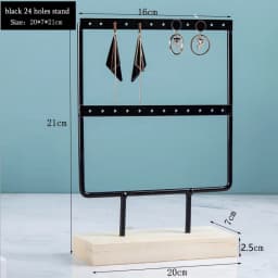 Jewellery Display Rack White/Black Metal Wooden 24/36/44/66/88/110/144 holes Stand for Earrings Jewelry Stud Earrings Holder