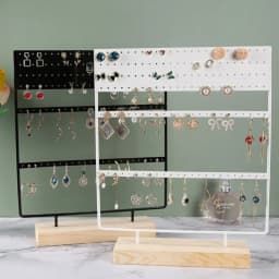 Jewellery Display Rack White/Black Metal Wooden 24/36/44/66/88/110/144 holes Stand for Earrings Jewelry Stud Earrings Holder