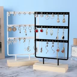 Jewellery Display Rack White/Black Metal Wooden 24/36/44/66/88/110/144 holes Stand for Earrings Jewelry Stud Earrings Holder