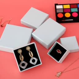 5Pcs 5x5x3cm Jewelry Gift Box Ring Earring Organizer Display Stud Packaging Travel Accessories Black Sponge Case Wedding Favors