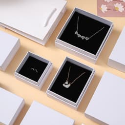 10Pcs Elegant Jewelry Paper Box Kraft Gift Bag Packaging Earrings Rings Necklace Pendant Bracelet Brooch Watch Crystal Organizer