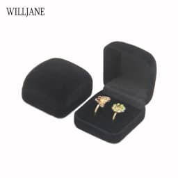 Wholesale Double Wedding Rings Box Velvet Engagement Ceremony Valentine's Gift Couple Ring Jewelry Packaging Storage Organizer