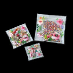 100pcs/lot Plastic Bags Thank you Cookie&Candy Bag Colorful Flower Print OPP Bags for DIY Jewelry Display Storage Gifts Bags