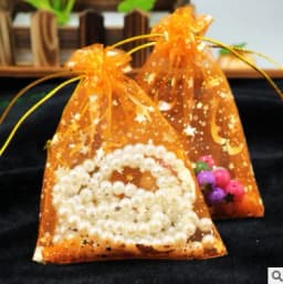 50pcs Gauze Bag Star-Moon Black Bags 9*12cm Special Design Organza Package Bronzed Wedding Gift Candy Jewelry Package