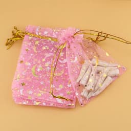 50pcs Gauze Bag Star-Moon Black Bags 9*12cm Special Design Organza Package Bronzed Wedding Gift Candy Jewelry Package