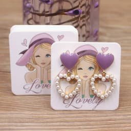 50pc/lot 5x4cm Hot Sale New Cute Girl Flower Series Stud Drop Earring Package Card Pattern Thank You /Yellow Tree Earring Tag