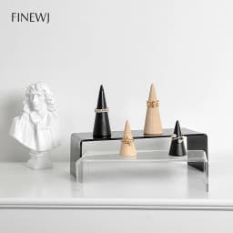 Solid Wooden Cone Finger Ring Display Stand Holder Jewelry Shop Ring Organizer Counter Top Showcase Jewellery Cabinet Ring Stand