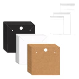 50/100pc 7x7cm Paper Cardboard Necklaces Display Card for Earrings Wholesale Jewelry Packaging Business Hangable Bags Supplier