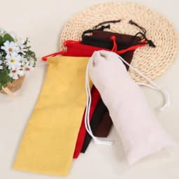 50Pcs/lot 5cmx15cm Drawstring Velvet Bag Jewelry Packing Pouches Lipstick Pen Eyeliner Eyebrow Pencil Gift Bags Can Customized