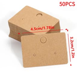 50/100Pcs/ lot Cardboard Earring Display Cards Blank Kraft Paper Jewelry Hanging Tags for Earring Ear Studs Selling Packaging