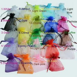 50pcs 24 Colors Jewelry Bag 5*7 7*9 9*12 10*15cm Wedding Gift Organza bag Jewelry Packaging Display & Jewelry Pouches