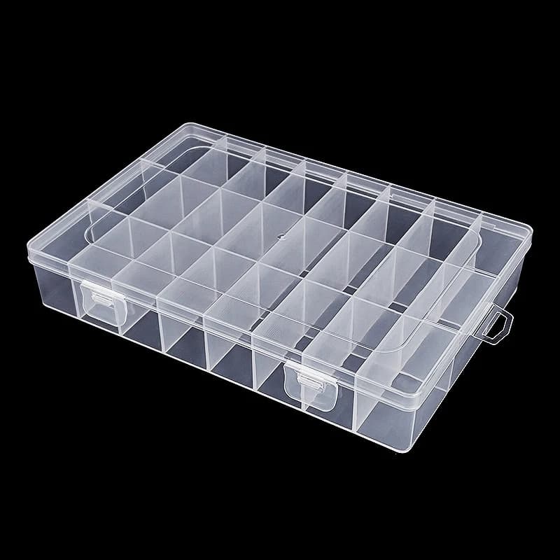 24 Grid Transparent Storage Boxes Hardware Buttons Fishing Jewellery Accessories Packaging Boxes Stationery Storage Boxes