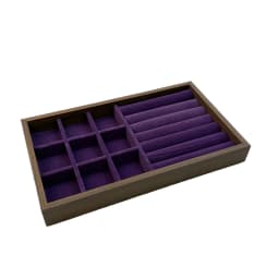 1 Pc, Walnut Wood Pattern Jewelry Box, Jewelry Tray, Suitable for Storing Necklaces, Rings, Earrings, and Ear Studs Color: Violet