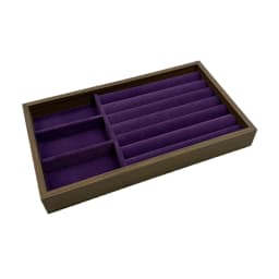1 Pc, Walnut Wood Pattern Jewelry Box, Jewelry Tray, Suitable for Storing Necklaces, Rings, Earrings, and Ear Studs Color: Violet
