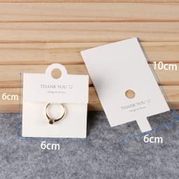 50pcs 6*6CM Jewelry Hang Tags Black White Kraft Paper Cards Label for Diy Jewelry Making Finger Ring Display Storage Holder Card