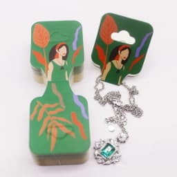 100 pcs 9x3.5cm Latest Printed Jewelry Necklace Bracelet Hang Tag Kraft Paper Folding Necklace Earring Set Packaging Card