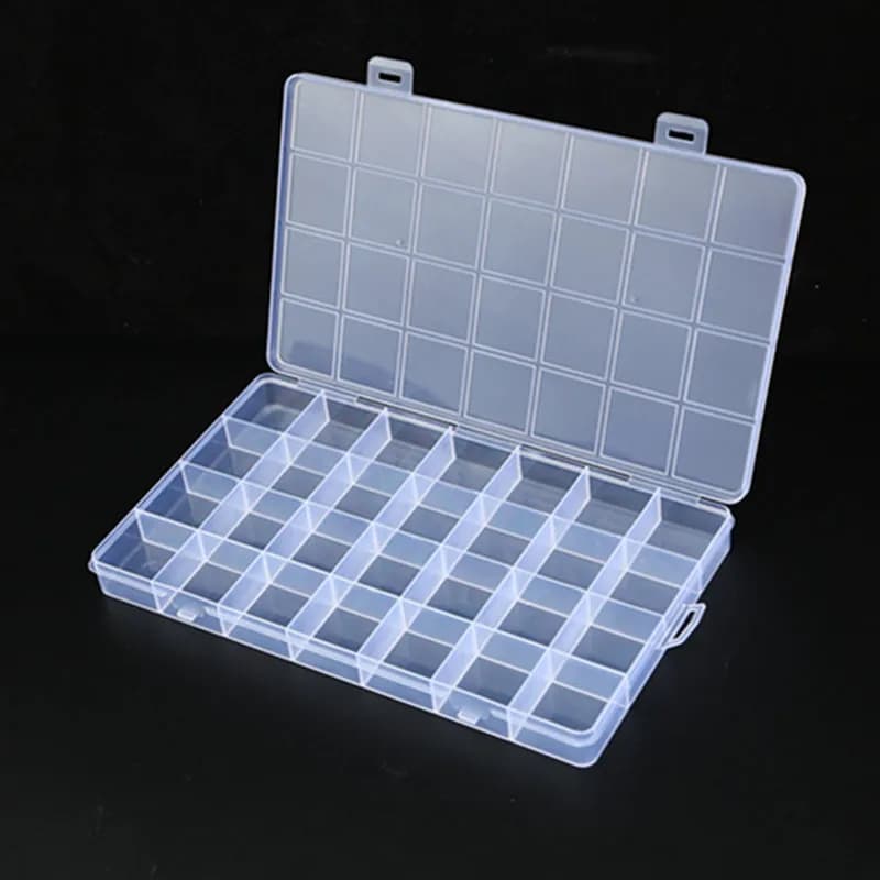 28 Grid Rectangle Plastic Jewelry Box Compartment Storage Box Case Jewelry Earring Bead Craft Display Container Organizer