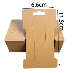 50pcs 6.6x11.5cm Hair Clips Jewelry Display Card Blank Kraft Paper Card Hairclip Price Tag Hairpin Packaging Cardboard Holder