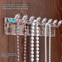 3Pcs Wall Mounted Jewelry Organizer for Bedroom Acrylic Flower Design Earring Necklace Holder