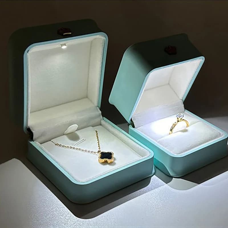 Pink/Red/Orange/Blue Pendant Box Ring Box Necklace Box For Anniversary Gifting Display