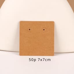 33 Types 50Pcs Square Kraft Cardboards Jewelry Display Card for Earring Label Holder Stand Small Business Packaging Wholesale