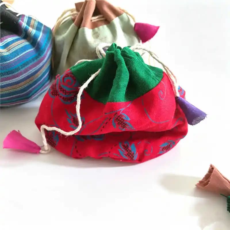 10PCS Mix Nepal Hand Cotton Pouches Jewelry Bags Accessories C18