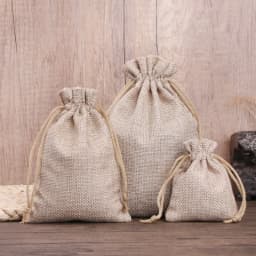 50Pcs 13x18 15x20 17x23 20x30 cm Colorful Jute Burlap Hessian Gift Drawstring Bags Jewelry Gift Packaging Bags Jute Gift Bags