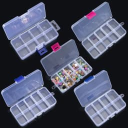 8/10Grids Transparent Plastic Storage Jewelry Box Compartment Adjustable Container Storage Case Beads Ring Portable Organizer