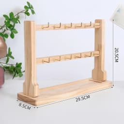 Wooden Jewelry Display Stand Necklace Bracelet Key Holder Hook Storage Rack Earring Pin Brooch Holder Stand Organizer